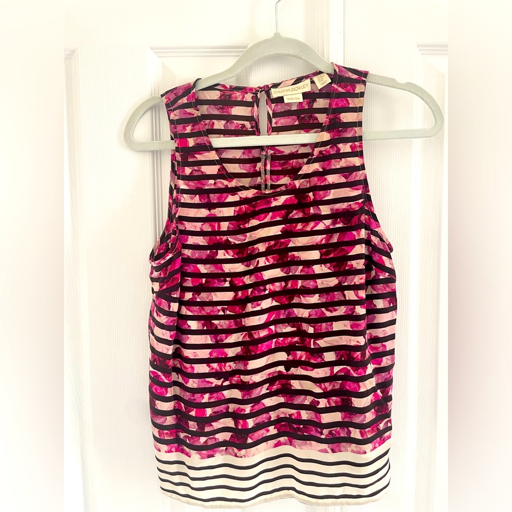 Sleeveless silk blouse
